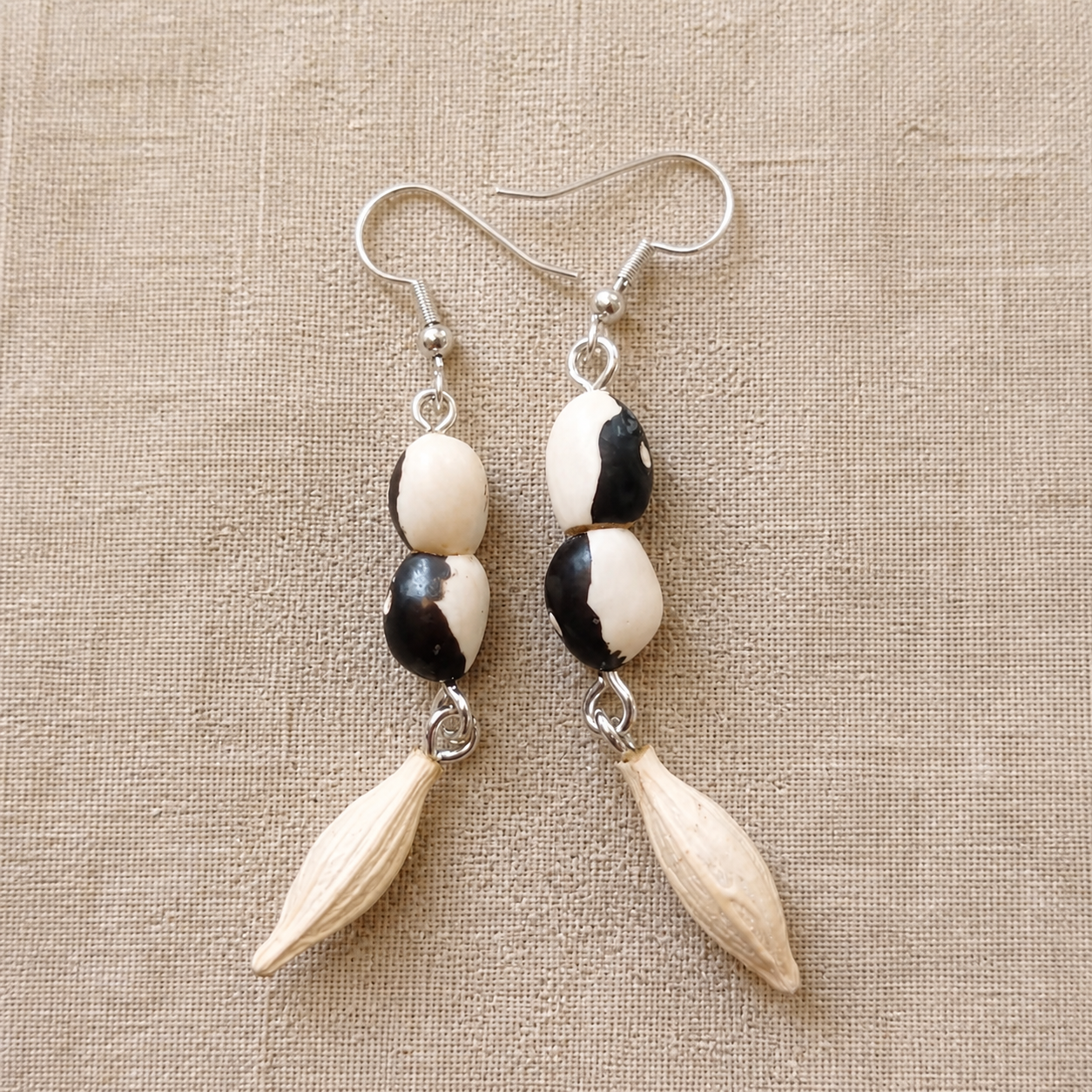 Monochrome Seed Tassel Earrings